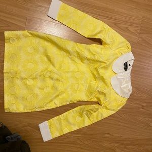 yellow dress with white collar